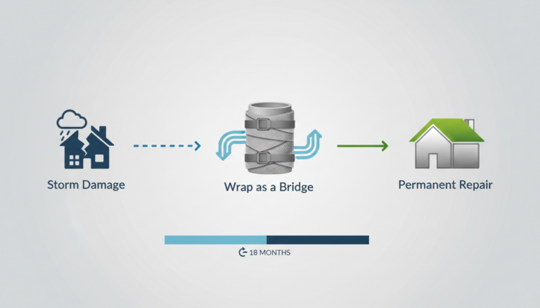 Disaster recovery timeline highlighting the role of temporary enclosures.