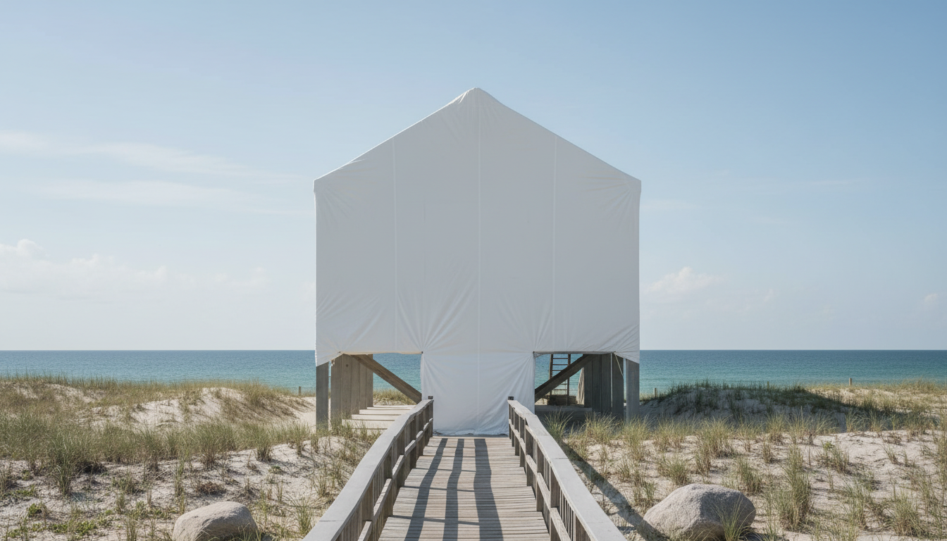 FEMA-compliant residential mitigation using professional shrink wrap.