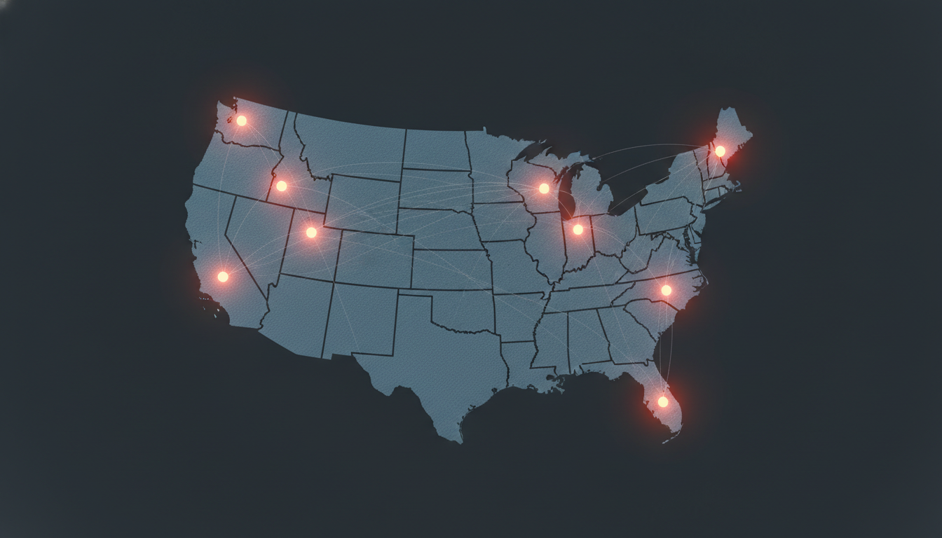 StormWrappers national logistics and material hub map.